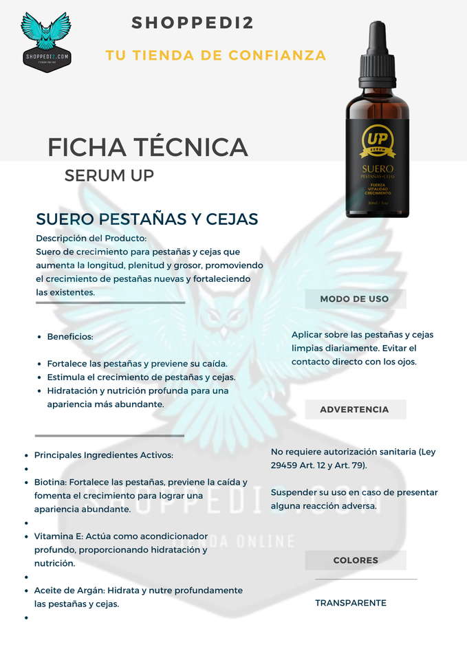 SERUM UP PRO 30 ML - PESTAÑAS Y CEJAS ABUNDANTES EN 4 SEMANAS